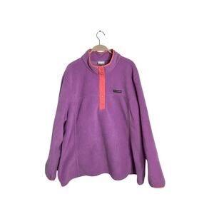 Columbia Women's Plus Benton Springs Half Snap‎ Pullover Purple/coral 3x